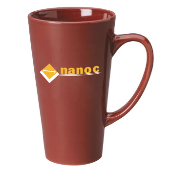16 oz glossy funnel latte mug - maroon