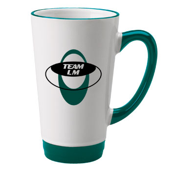 CLOSEOUT - 16 oz halo funnel latte mug - green