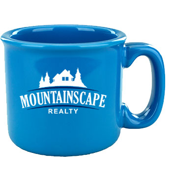 15 oz Yosemite Campfire Western stoneware mug - Hawaiian Blue