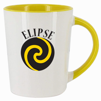 12 oz glossy sorrento coffee mugs - Yellow and White