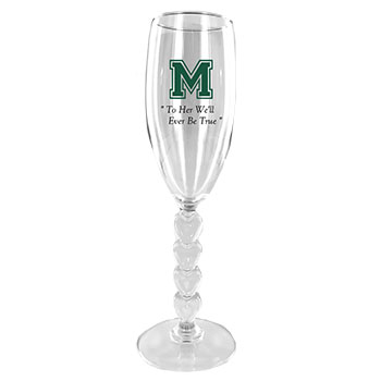 CLOSEOUT - 8 oz Exclusive Heart Stem Clear Stem Flute Glass