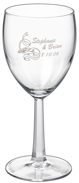 8.5 oz rastal customized wedding wine glass