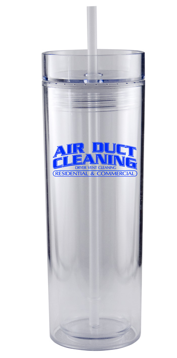 16 oz Breeze acrylic travel mug with straw
