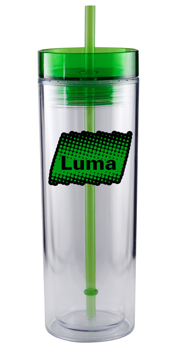 16 oz Breeze acrylic travel mug with straw