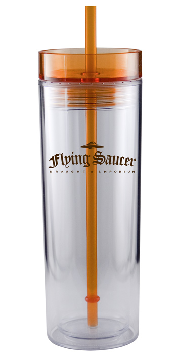16 oz Breeze acrylic travel mug with straw