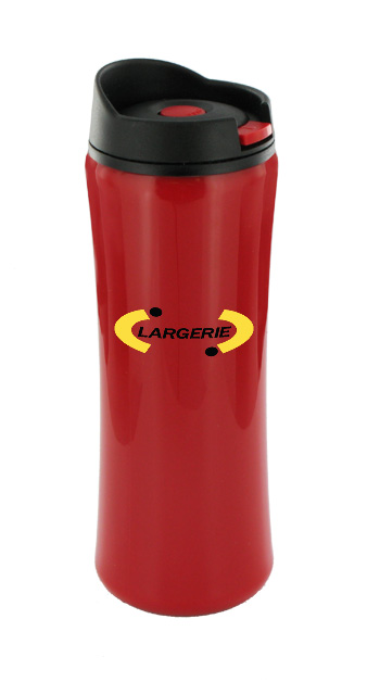 14 oz clicker travel mug - red