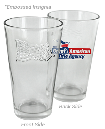 CLOSEOUT - Patriotic Embossed 16 oz Mixing Glass - American Flag