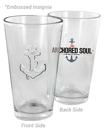 Nautical Embossed 16 oz Mixing Glass - Anchor