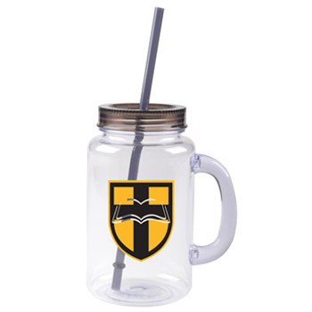 CLOSEOUT - 20 oz smoke mason jar with lid and straw