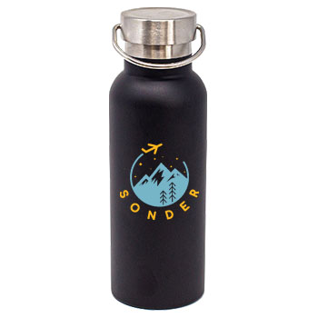 17 oz Caribe Matte Black Insulated Stainless Steel Water Bottle