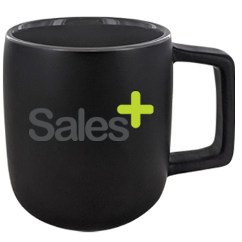 14 oz Spartan Black Silk Matte Out Dark Grey In Ceramic Mug