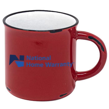 15 oz Vintage Western Ceramic Mug - Red