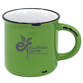 15 oz Vintage Western Ceramic Mug - Lime Green