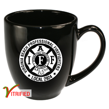 15 oz glossy vitrified cancun bistro coffee mugs - black