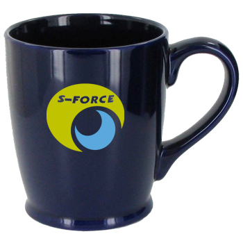 16 oz glossy kinzua customizable coffee mugs - cobalt blue