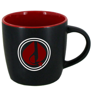 12 oz Effect Two Tone Personalized Matte Black Out/Red In Mug