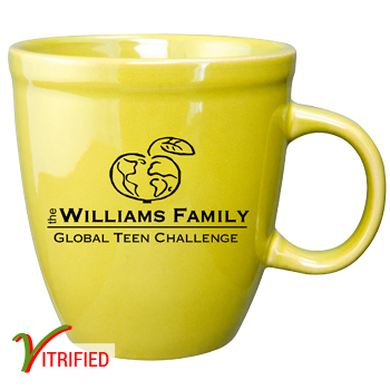 CLOSEOUT - 17 oz glossy vitrified mocha mugs - Lemon Yellow