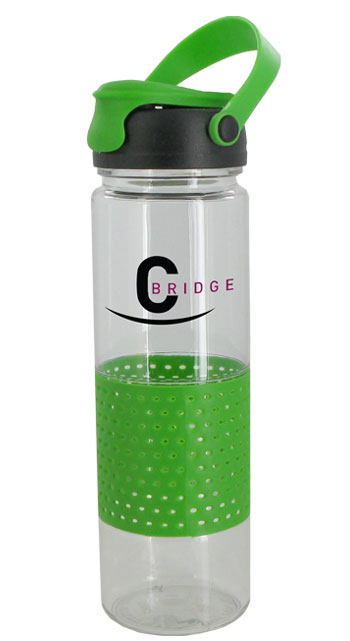 CLOSEOUT -24 oz Green Sport w/Rubber Perforated Sleeve