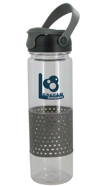 CLOSEOUT - 24 oz Gray Sport w/Rubber Perforated Sleeve
