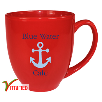 15 oz glossy vitrified cancun bistro coffee mugs - Stanford Red