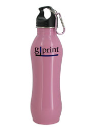 CLOSEOUT - 24 oz Pink Summit Stainless Steel Bottle w/CarabinerCLOSEOUT - 24 oz Pink Summit Stainless Steel Bottle w/Carabiner