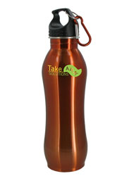 CLOSEOUT - 24 oz Amber Summit Stainless Steel Bottle w/CarabinerCLOSEOUT - 24 oz Amber Summit Stainless Steel Bottle w/Carabiner